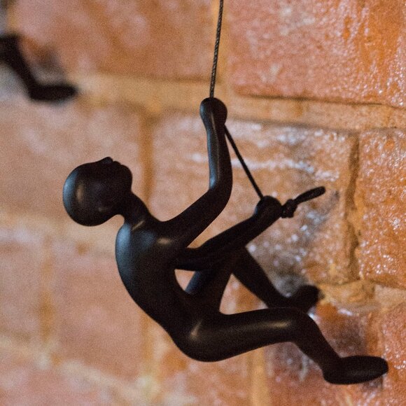 Climbing Man Home Decor Classic Wall-Art Sculpture | 1-Piece | Black - Picture 4 of 5